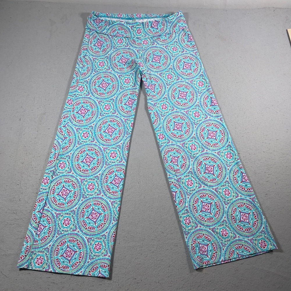 Helen Jon Mandalay Fold Over Beach Pants Women's Large Colorful Print NWT